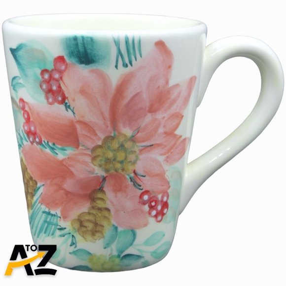 Set of 4 Pfaltzgraff Hand Painted Holiday Market Coffee Mugs Dishwasher & Microw - Picture 9 of 14